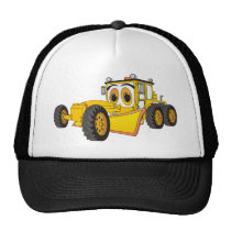 Road Grader Cartoon Mesh Hats