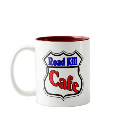 Road Kill Cafe Mugs by figstreetstudio