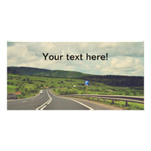 Road landscape customized photo card