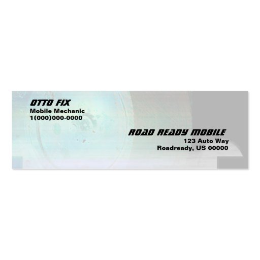 Road Ready Mobile Mechanic Business Card (back side)