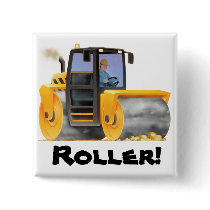 Road Roller Button Badge