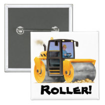 Road Roller Button Badge