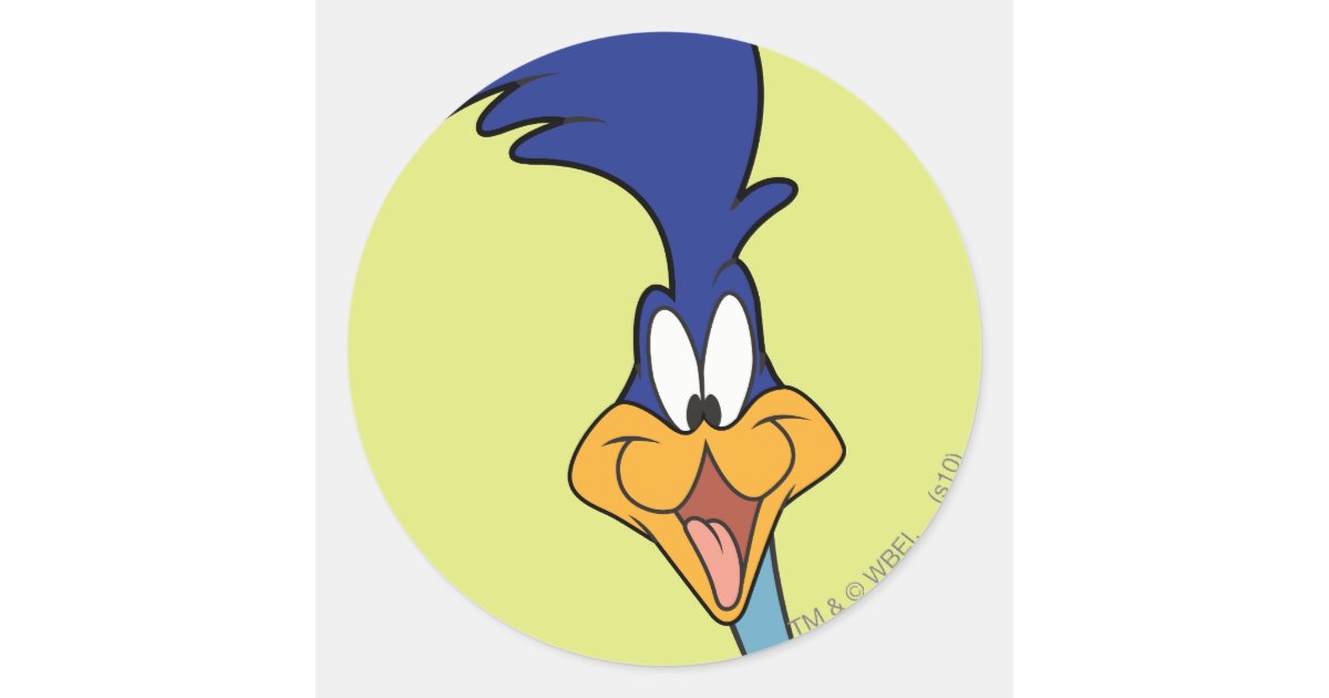 ROAD RUNNER™ Face Classic Round Sticker | Zazzle