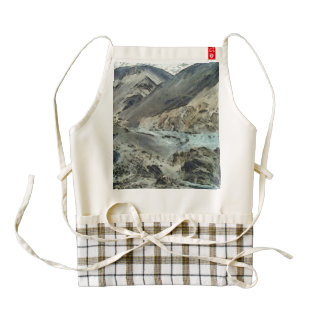 Road running next to a hill zazzle HEART apron