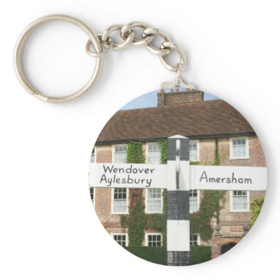 Road sign at Little Missenden, UK Key Chain by photoslot