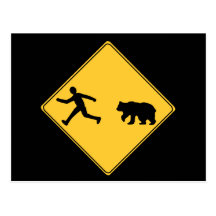 Road Sign- Bear Post Card