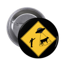 Road Sign- Cow and UFO Pins