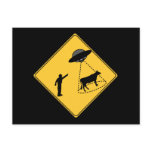 Road Sign- Cow and UFO Postcards