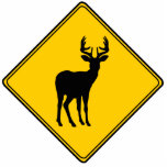 Road Sign- Deer Cut Out Sculpture