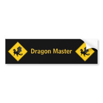 Road Sign- Dragon Bumper Sticker
