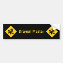 Road Sign- Dragon Bumper Sticker