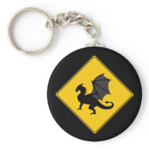 Road Sign- Dragon Keychain
