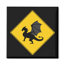 Road Sign- Dragon Magnet