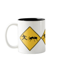 Road Sign- Giant Ant Coffee Mugs