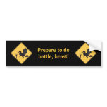 Road Sign- Knight &amp; Dragon Bumper Sticker