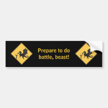 Road Sign- Knight & Dragon Bumper Sticker