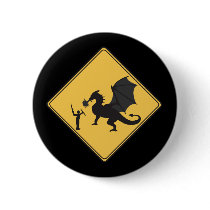 Road Sign- Knight & Dragon Button