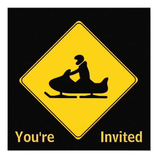 Road Sign- Snowmobile Custom Invite