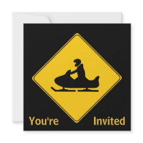Road Sign- Snowmobile Custom Invite