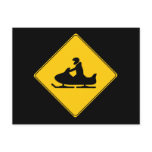 Road Sign- Snowmobile Postcard