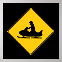 Road Sign- Snowmobile Posters