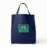 Road Sign Style EVOLVE Bicycle Art Tote Bag