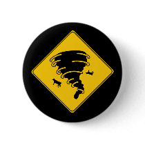 Road Sign- Tornado Pinback Button