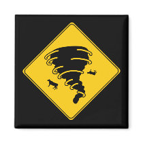 Road Sign- Tornado Refrigerator Magnet