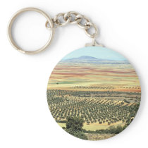 Road to Ciudad Real from Orgaz, Castilla-La Mancha Keychains