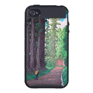 Road to Nikko Hasu Kawase forest shin hanga scene Case For iPhone 4