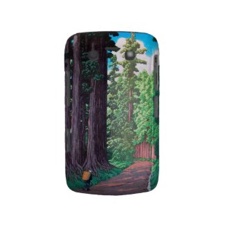 Road to Nikko Hasu Kawase forest shin hanga scene Blackberry Bold Cases