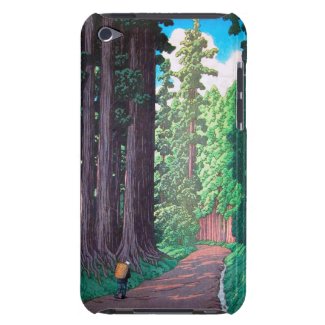 Road to Nikko Hasu Kawase forest shin hanga scene iPod Case-Mate Case