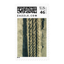 Road trip at the beach Stamp Vertical