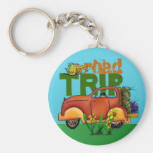 Road Trip Red Vehicle Bird Blue Sky Key Chain Ring