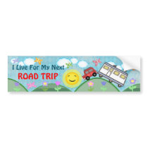 Road Trip Summer Vacation Bumper Sticker