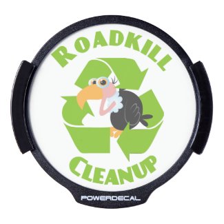 Roadkill Cleanup Buzzard LED Window Decal
