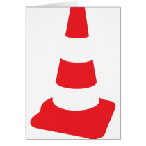 roadmarker traffic cone roadwork greeting card