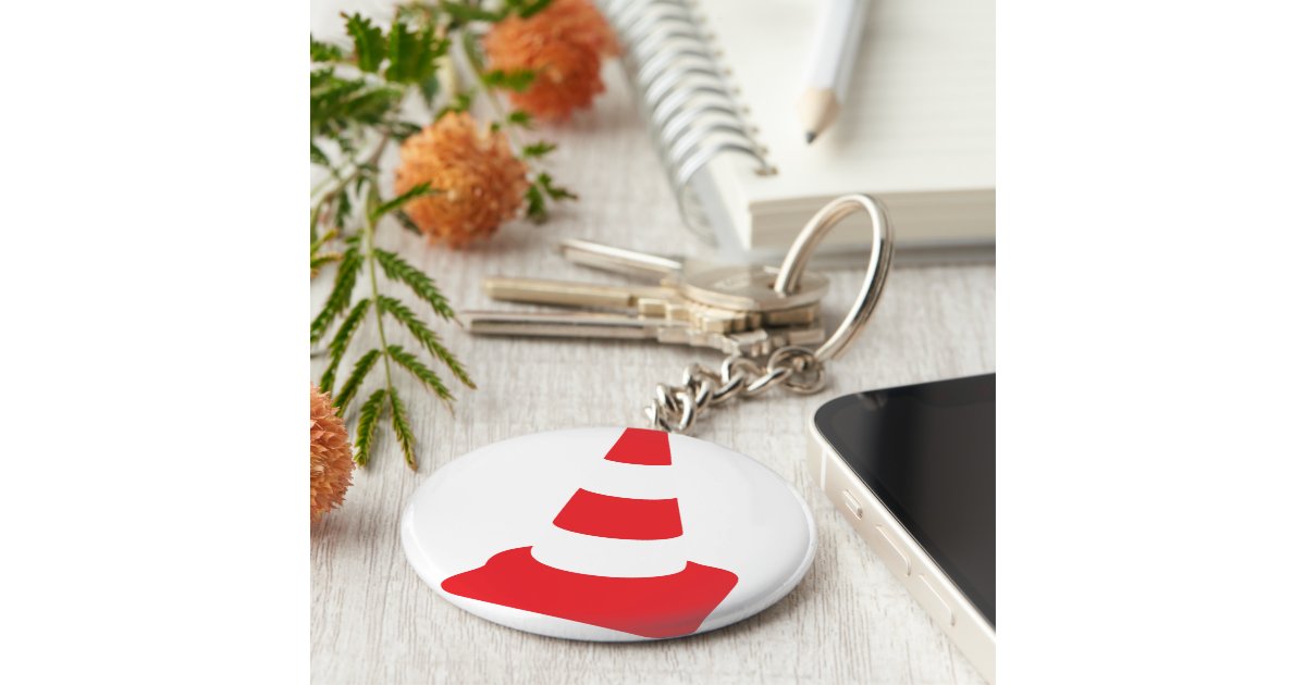 roadmarker traffic cone roadwork keychain Zazzle
