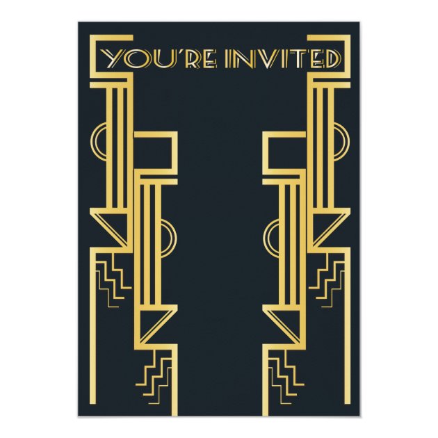 Roaring 20's Art Deco Flapper Party Invitation