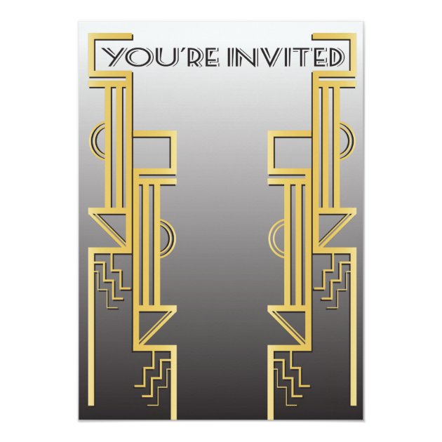 Roaring 20's Art Deco Flapper Party Invitation