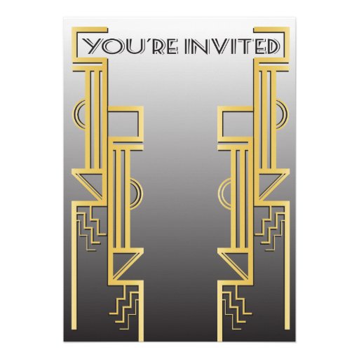 Roaring 20's Art Deco Flapper Party Invitation