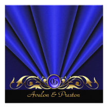 Roaring 20's Blue Art Deco Bridal Shower Personalized Announcement