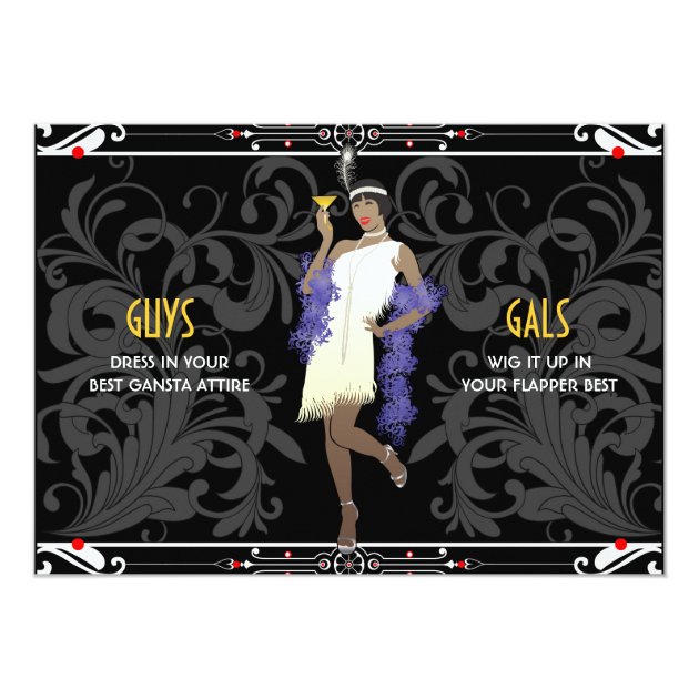 Roaring 20's Flapper Girl Retro Invitations