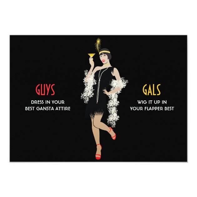 Roaring 20's Flapper Girl Retro Invitations