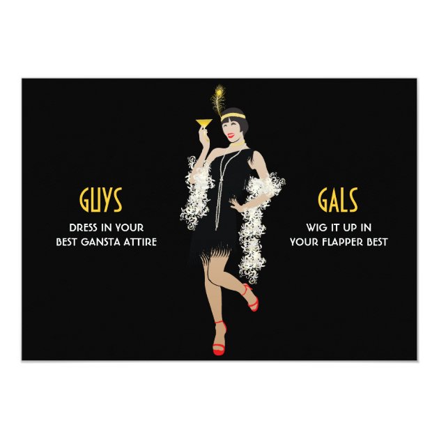 Roaring 20's Flapper Girl Retro Invitations