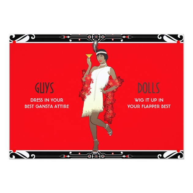 Roaring 20's Flapper Girl Retro Invitations