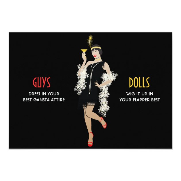 Roaring 20's Flapper Girl Retro Invitations