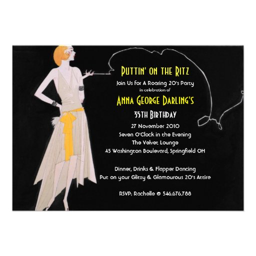 Roaring 20's - Flapper Party Invitations