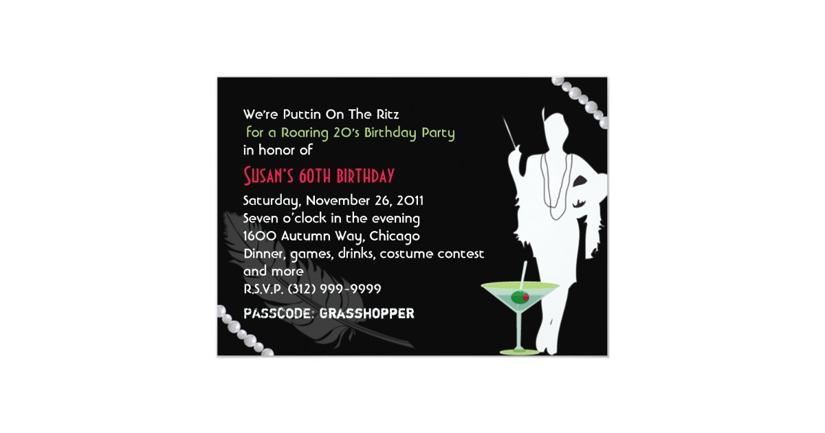 roaring 20s party invitation zazzle office party invites