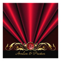 Roaring 20's Red Art Deco Bridal Shower Invitation invitations